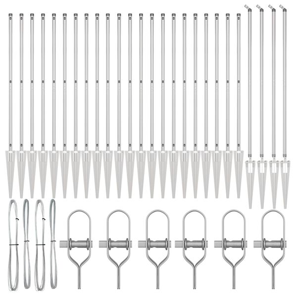 vidaXL Aitalatu Muut 26 pcs Harmaa 3,2 x 3,2 x 160 cm Teräs