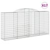 vidaXL Kaarevat kivikorit 17 kpl 300x50x140/160 cm galvanoitu rauta