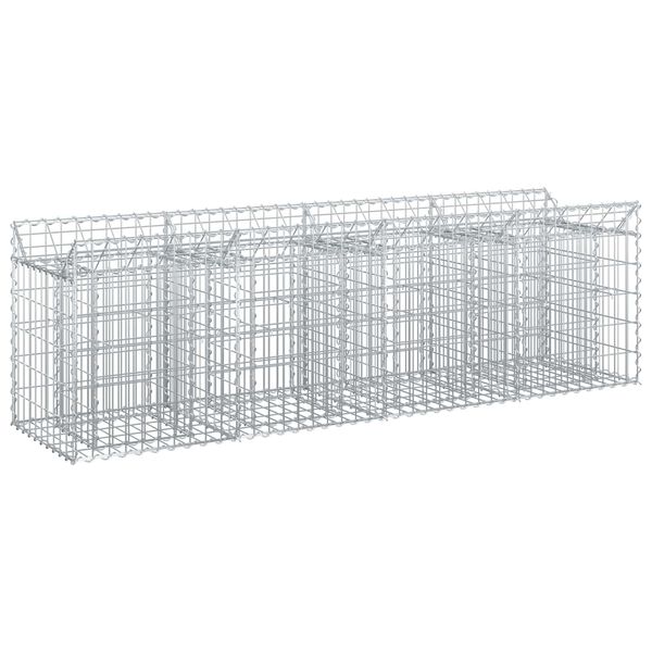 vidaXL Gabion Kohotettu Peti Hopea 200 x 50 x 60 cm Galvanoitu ter&auml;s