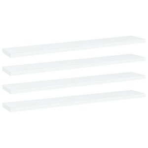 vidaXL Kirjahyllytasot 4 kpl valkoinen 60x10x1,5 cm tekninen puu