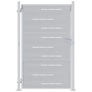 vidaXL Puutarhaportti lukkoon Hopea 85 x 144 cm Ruostumaton ter&auml;s