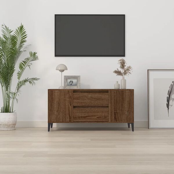 vidaXL TV-taso ruskea tammi 102x44,5x50 cm tekninen puu