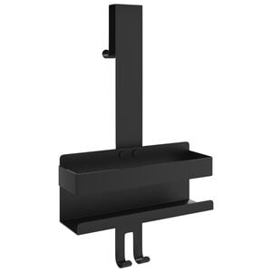 vidaXL Ripustettava suihkuhylly mattamusta 304 ruostumaton ter&auml;s