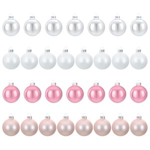 vidaXL Joulupallosetti 30 kpl Roosa ja valkoinen 6 cm Polystyreeni