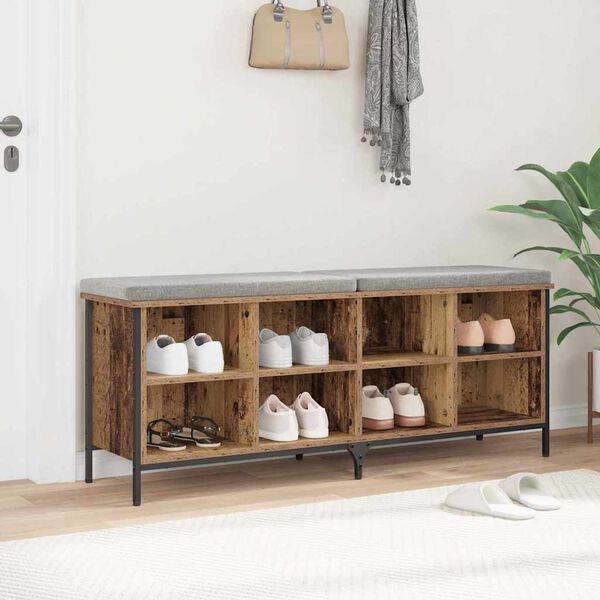 vidaXL Kenk&auml;kaappi hyllyll&auml; s&auml;ilytystilassa Vanha Puu 131 x 35 x 50 cm