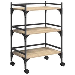 vidaXL Keitti&ouml;vaunu Sonoman tammi 50 x 35 x 75,5 cm Tekninen puu