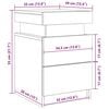 vidaXL Y&ouml;p&ouml;yt&auml;kaappi 2 pcs Musta tammi. 35 x 39 x 55 cm Tekninen puu