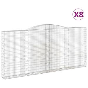 vidaXL Kaarevat kivikorit 8 kpl 400x30x180/200 cm galvanoitu rauta