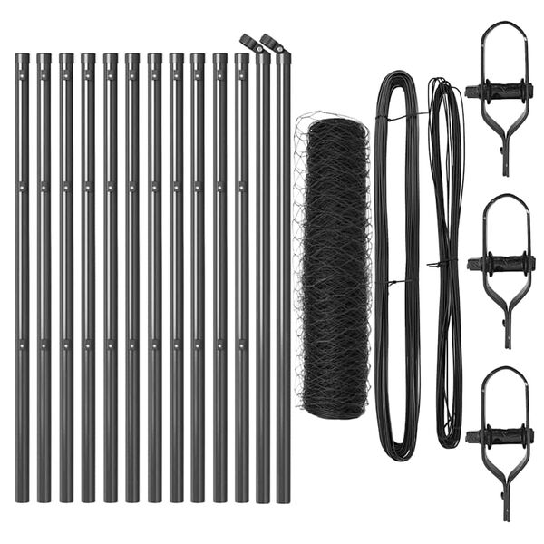 vidaXL Aitalatu Harmaa 25 x 0,6 m (36 mm verkko) Ter&auml;st&auml; ja PVC:t&auml;