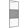 vidaXL Walk-in suihkun sein&auml;ke kirkas ESG-lasi 100x195 cm musta
