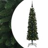 vidaXL Kapea tekokuusi joulupalloilla 120 cm 150 LEDi&auml;