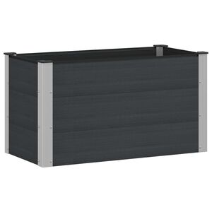 vidaXL Puutarhan Korotettu Kukkalaatikko Musta 100 x 50 x 54 cm