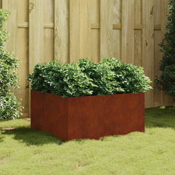 vidaXL Kukkalaatikko 80x80x40 cm Corten ter&auml;s
