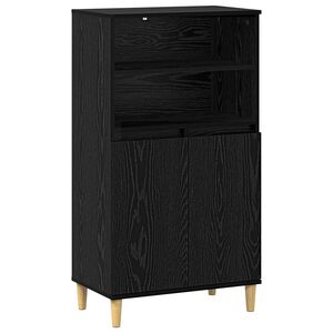 vidaXL Korkea kaappi Musta tammi 60 x 36 x 110 cm Tekninen puu