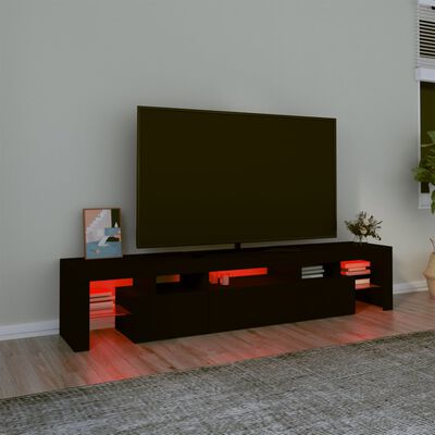 vidaXL TV-taso LED-valoilla musta 200x36,5x40 cm