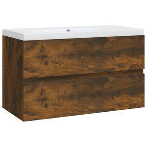 vidaXL Pesuallaskaappi ja pesuallas savutammi tekninen puu