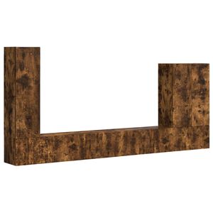 vidaXL TV-sein&auml;kaappi setti Sein&auml;kiinnitett&auml;v&auml; 6 pcs Savup&auml;hkin&auml;