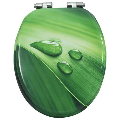 vidaXL WC-istuin soft close -kannella MDF vihreä vesipisarakuvio