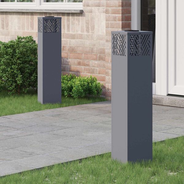 vidaXL Aurinko LED-polkuvalo 2 pcs Antrasiitti Kylm&auml;valssattu ter&auml;s