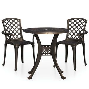 vidaXL 3-osainen Bistrosarja valualumiini pronssi