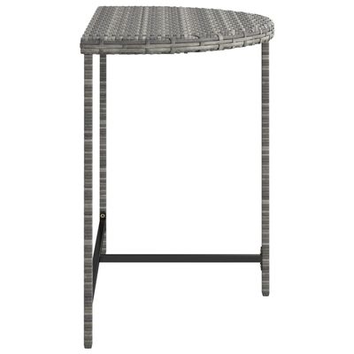 vidaXL Puutarhapöytä harmaa 80x50x75 cm polyrottinki