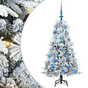 vidaXL Salkomallinen tekoinen joulukuusi Valkoinen 120 cm PE ja PVC