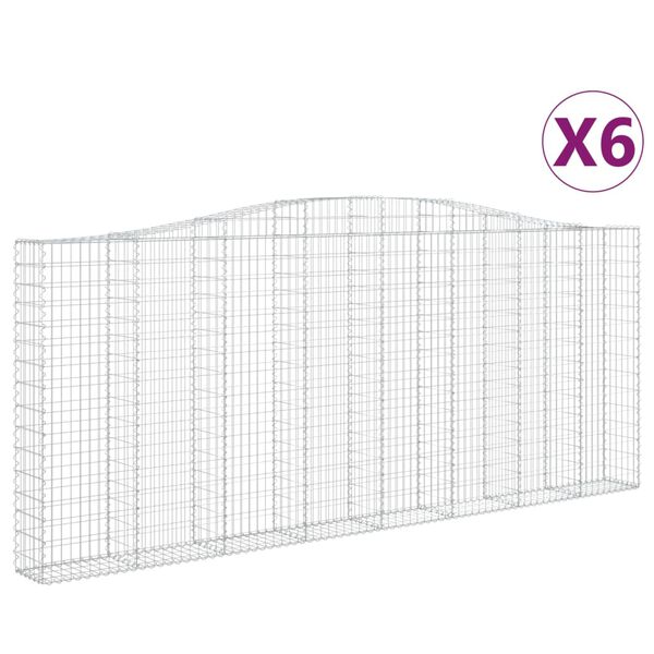 vidaXL Kaarevat kivikorit 6 kpl 400x30x160/180 cm galvanoitu rauta