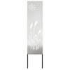 vidaXL Puutarhan yksityisyyden verho Viivakuvio Hopea 32 x 140 cm