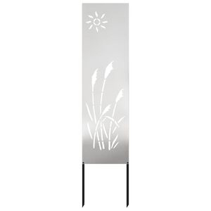 vidaXL Puutarhan yksityisyyden verho Viivakuvio Hopea 32 x 140 cm