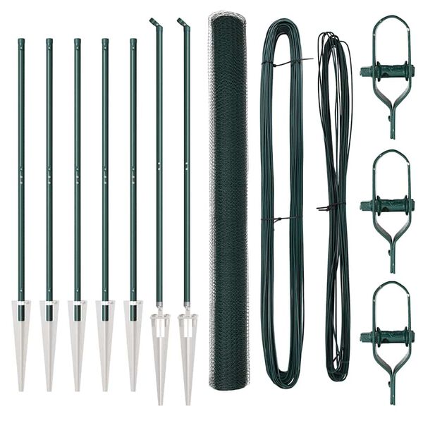 vidaXL Aitalatu Vihre&auml; 10 x 1,6 m (13 mm verkko) Ter&auml;st&auml; ja PVC:t&auml;