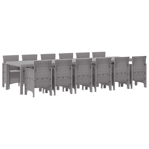 vidaXL Piharuokailu setti 13 pcs Vaaleanharmaa Polt-kivenn&auml;isruoho