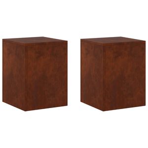 vidaXL Kasviteline 2 pcs Ruosteinen 30 x 30 x 40 cm S&auml;&auml;nkest&auml;v&auml; ter&auml;s