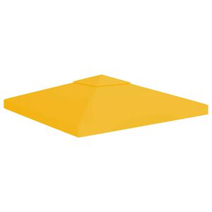 vidaXL 2-kerroksinen huvimajan katto 310 g/m&sup2; 3x3 m keltainen