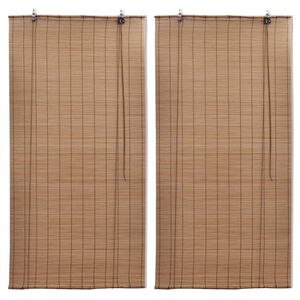 vidaXL Bambu rullaverhot 2 kpl 80 x 160 cm ruskea