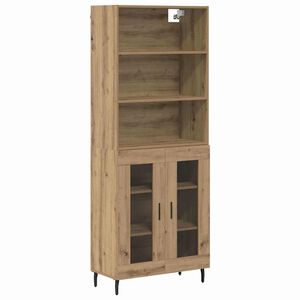 vidaXL Korkea kaappi 2 pcs Artisan tammi 69,5 x 32,5 x 180 cm