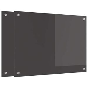 vidaXL Keitti&ouml;n suojapaneeli 2 pcs Tumma harmaa 70 x 50 cm