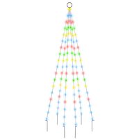 vidaXL Joulukuusi lipputankoon 108 värikästä LED-valoa 180 cm