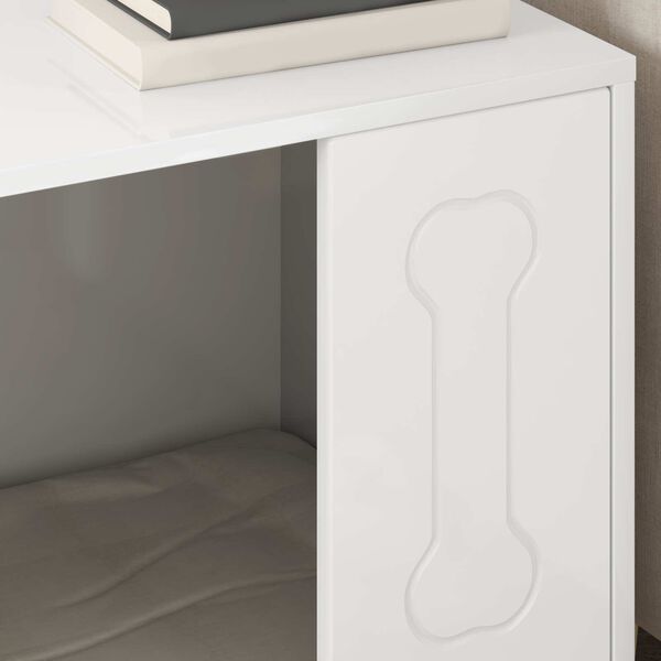 vidaXL Koirankoppi Kiilt&auml;v&auml; Valkoinen 44 x 42 x 49 cm Tekninen puu