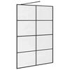 vidaXL Walk-in suihkun seinäke kirkas ESG-lasi 140x195 cm musta