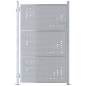 vidaXL Puutarhaportti 85 x 144 cm Ruostumaton ter&auml;s Hopea Lukittava