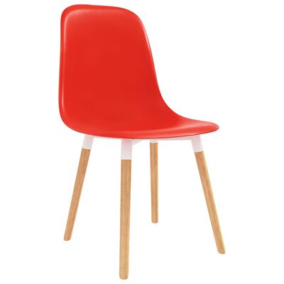 vidaXL Ruokapöydän tuolit 4 kpl punainen muovi