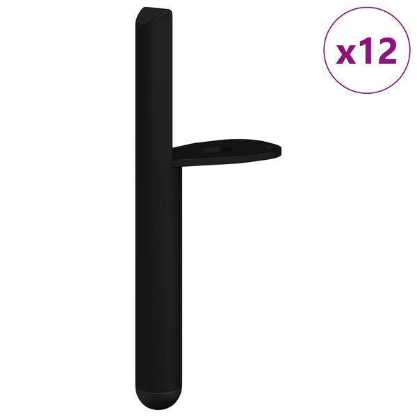 vidaXL Huonekalujalat 12 pcs Musta 66 x 36 x 160 mm Rauta