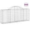 vidaXL Kaarevat kivikorit 50 kpl 200x30x80/100 cm galvanoitu rauta