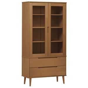 vidaXL Lasikaappi MOLDE ruskea 90x35x175 cm t&auml;ysi m&auml;nty