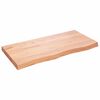 vidaXL Sein&auml;hylly vaaleanruskea 100x50x(2-6) cm k&auml;sitelty t&auml;ystammi