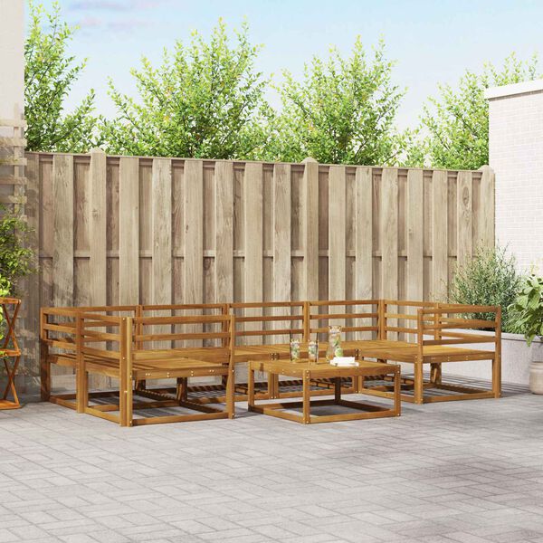 vidaXL Ulkosohvakokoelma 7 pcs Luonnollinen Tihe&auml; akasiapuu