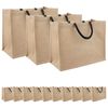 vidaXL Juutti k&auml;silaukut 50 Luonnollinen ja musta 42 x 33 x 19 cm