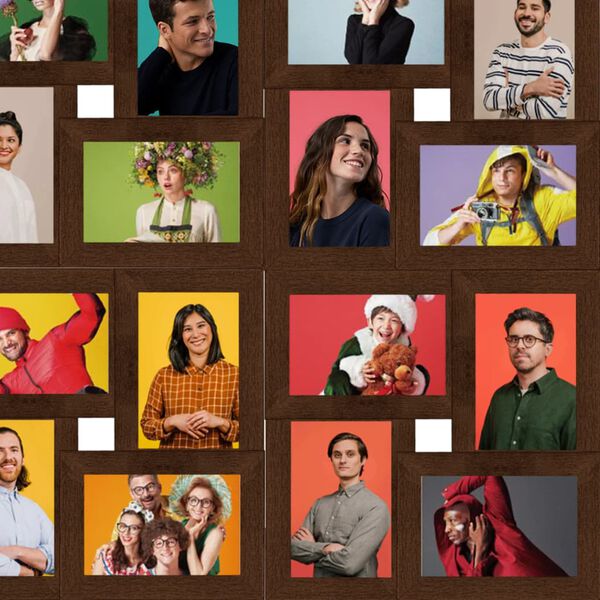 vidaXL Kollaasi valokuvakehys 24x(10x15 cm) kuville tummanruskea MDF