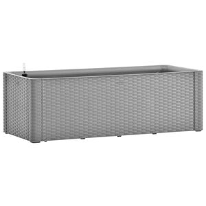 vidaXL Itsekasteleva korotettu kukkalaatikko harmaa 100x43x33 cm