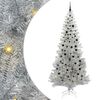 vidaXL Joulukuusi 300 LED-valoilla jalustalla Hopea 240 cm PET